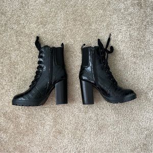 Steve Madden Black Combat Booties Size 6